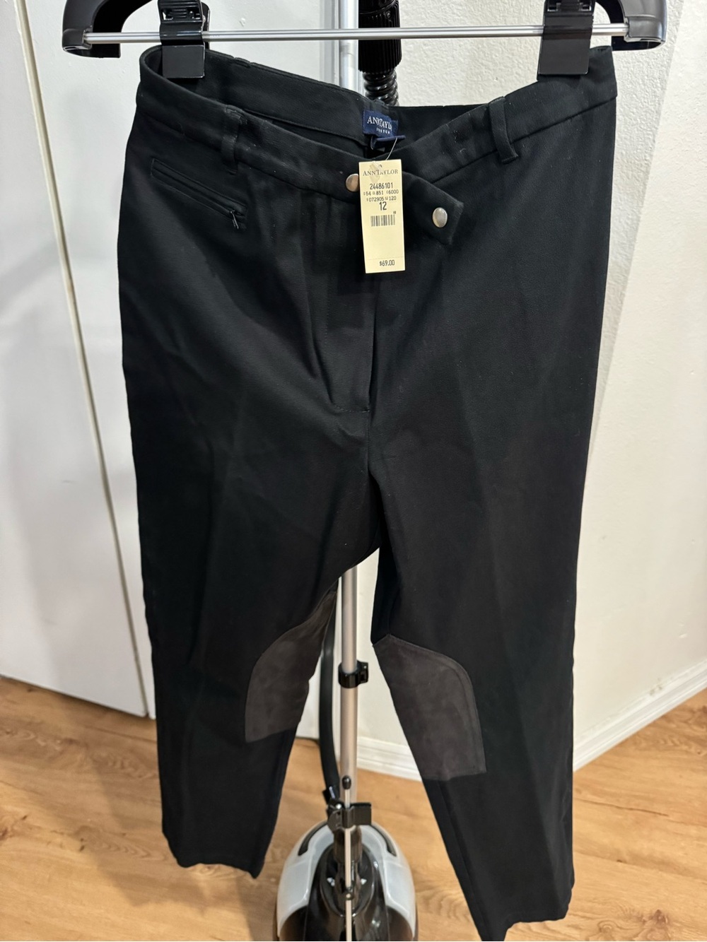 Ann Taylor Black Men's Riding-Style Pants with Knee Patches